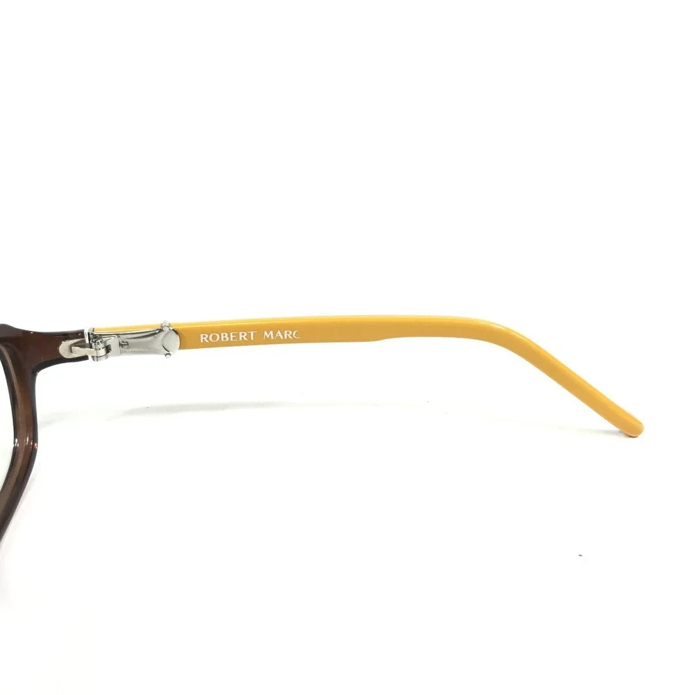 Robert Marc Eyeglasses Frames 266-161 Brown Yellow Rectangle Full Rim 50-17-125